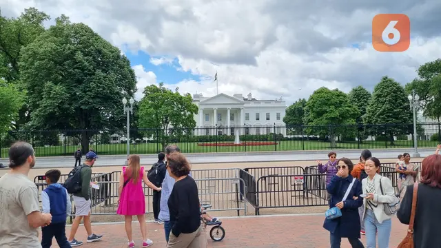 Gedung Putih, White House, di Washington, DC, Amerika Serikat. (Liputan6.com/Tanti Yulianingsih)