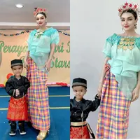 Nurah Syahfirah Istri Teuku Rafly Pasha Kenakan Baju Bodo saat Temani Putranya Rayakan Hari Kartini. [@nourahsheivirah]