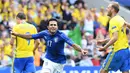 Eder mencetak gol tunggal kemenangan Italia atas Swedia melalui aksi individunya. Selain itu, Eder juga memenangi 100% duel perebutan bola. (AFP/Vincenzo Pinto) 