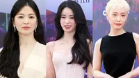 Song Hye Kyo kembali pukau publik dengan penampilannya yang anggun dan elegan bagai dewi dibalut dress sederhana nuansa krem. [Foto: Twitter/theseoulstory].