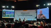 Bakal Calon Presiden Ganjar Pranowo dalam Sarasehan 100 Ekonom Indonesia, di Jakarta, Rabu (8/11/2023). (arief/Liputan6.com)