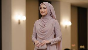 Bahan Gamis Polos yang Adem dan Jatuh untuk Kondangan 2025 (Image by Gemini AI)