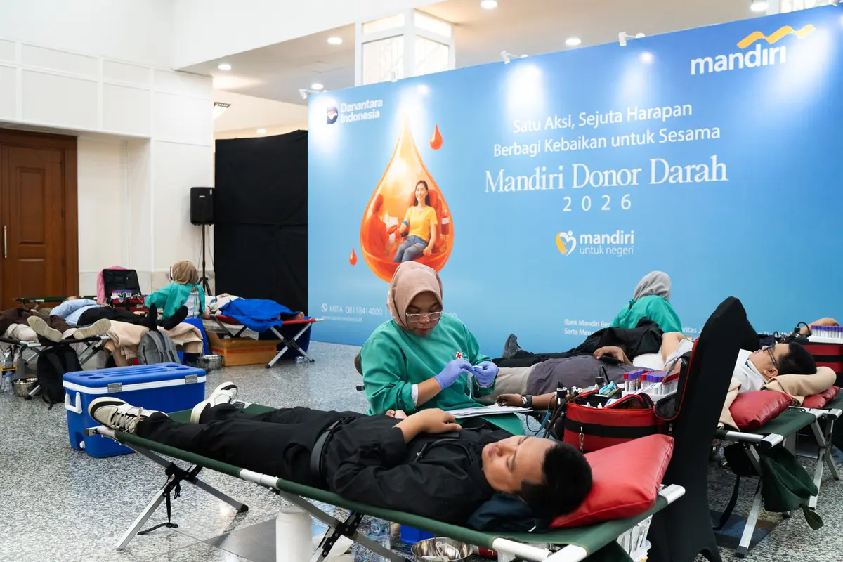 Aksi donor darah Bank Mandiri di 10 kota targetkan 2.800 pendonor, dukung ketersediaan darah nasional. (Dok Bank Mandiri)