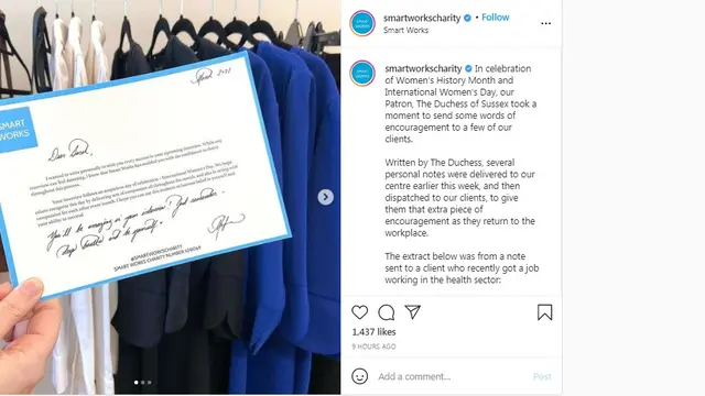 Tulisan Tangan Indah Meghan Markle dalam Pesan untuk Para Pencari Kerja