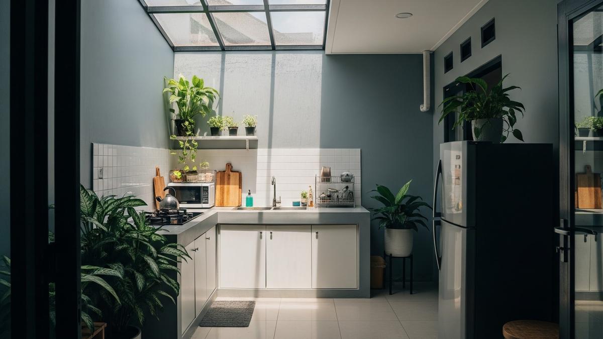 7 Desain Dapur Belakang Rumah dengan Atap Transparan, Hadirkan Cahaya Alami dan Kesan Lapang