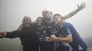 Maung Bandung menegaskan status juaranya dengan keunggulan delapan poin dari Dewa United FC yang finish sebagai runner-up. (Timur Matahari/AFP)