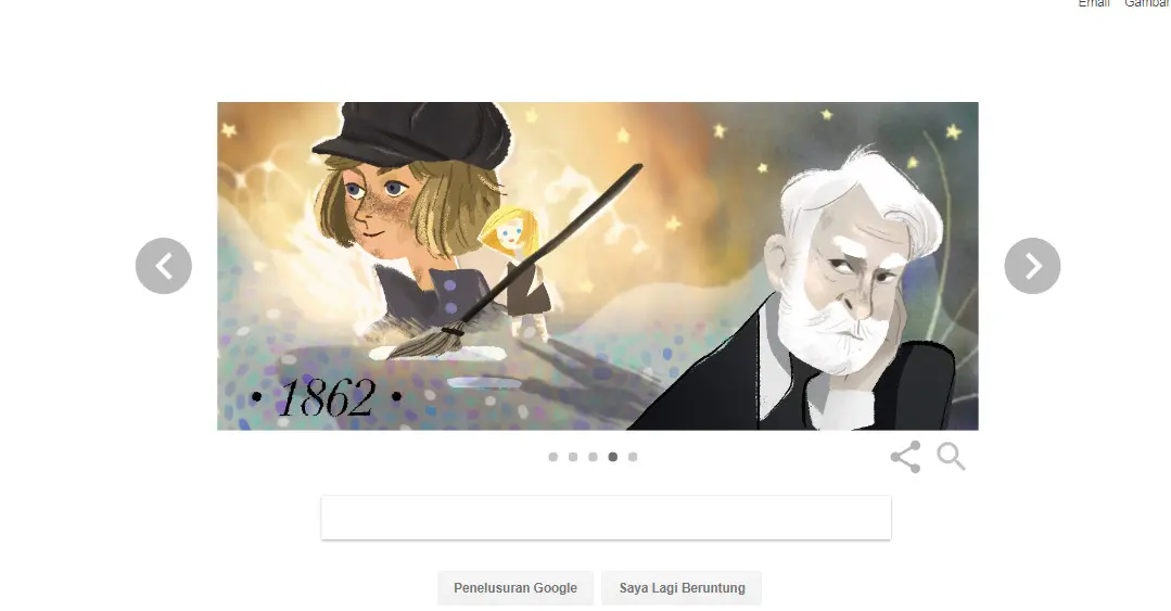 Victor Hugo, penyair yang juga suarakan keadilan sosial. (Sumber Foto: Google Doodle)