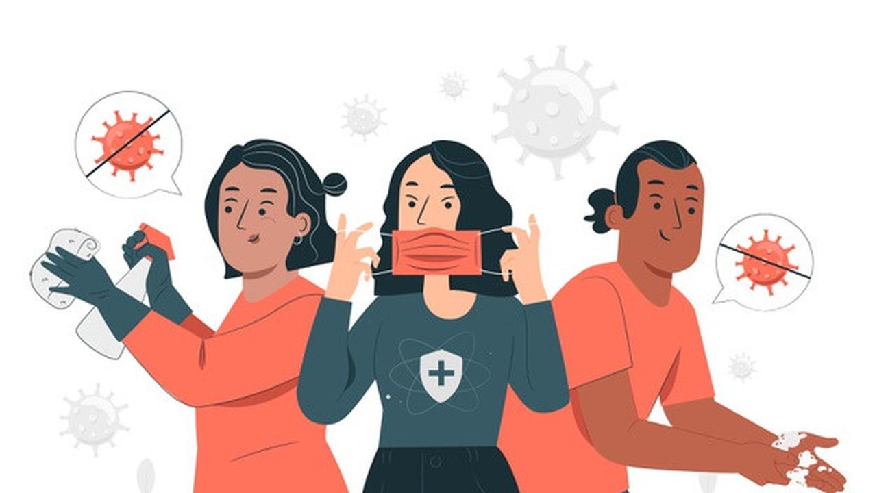 Ilustrasi virus corona, COVID-19, sehat