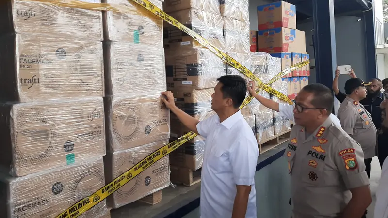 600 Ratus Ribu Masker Ditemukan di Kompleks Pergudangan MJP CARGO