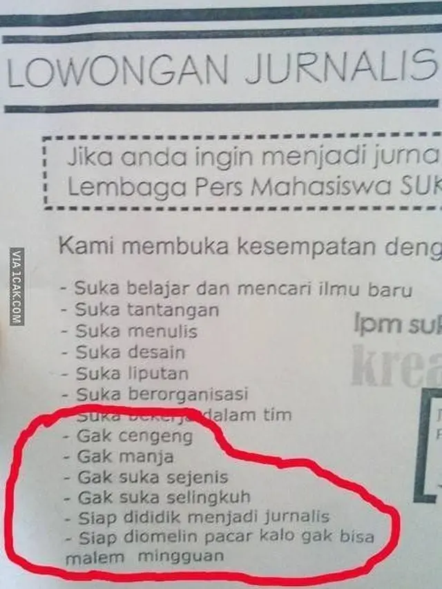 6 Syarat Lowongan Kerja Ini Unik Banget, Bikin Pelamar Senyum Tipis