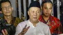 Mantan Kepala BPPN, Syafruddin Arsyad Temenggung memberi keterangan saat meninggalkan rumah tahanan KPK, Jakarta, Selasa (7/9/2019). Sebelumnya, Mahkamah Agung mengabulkan permohonan kasasi yang diajukan Syafruddin Arsyad Temenggung dalam kasus korupsi SKL BLBI. (Liputan6.com/Helmi Fithriansyah)