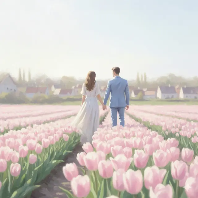 7 Prompt Gemini AI Viral Edit Foto Romantis dengan Background Bunga Tulip, Tampilan yang Menawan dan Estetik