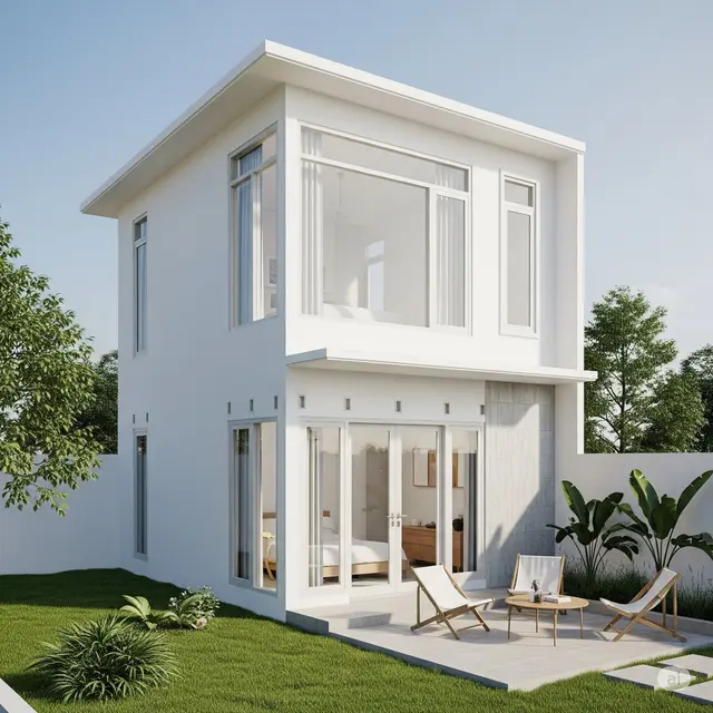 Desain Rumah 2 Lantai Sederhana dan Biaya 100 Juta. Foto: Gemini