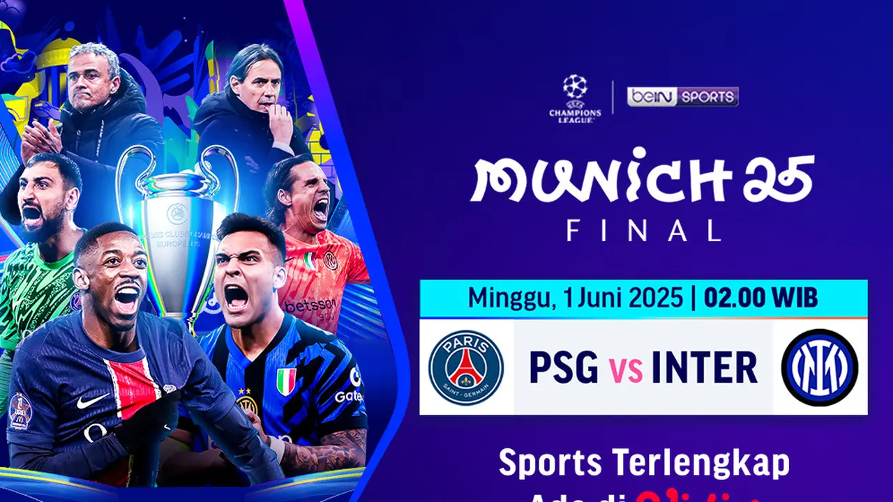 Final Liga Champions 2024/25 Link Live Streaming PSG vs Inter Milan di Vidio