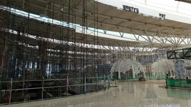Progres pembangunan Bandara Kertajati atau Bandara Internasional Jawa Barat (BIJB), Rabu (4/4/2018). (Ilyas/Liputan6.com)