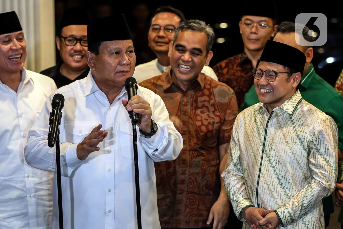 Prabowo dan Cak Imin Tebar Senyum usai Pertemuan di Kertanegara