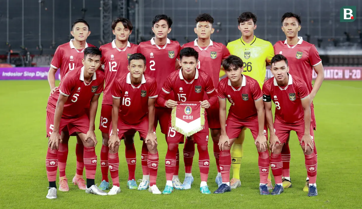 <p>Starting XI Timnas Indonesia U-20 pada laga International Friendly Match U-20 melawan Timnas Fiji U-20 di Stadion Utama Gelora Bung Karno (SUGBK), Jakarta, Jumat (17/02/2023). (Bola.com/Bagaskara Lazuardi)</p>