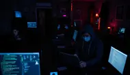 Ilustrasi peretas atau cyber hacker internet atau kripto. (Foto by AI)