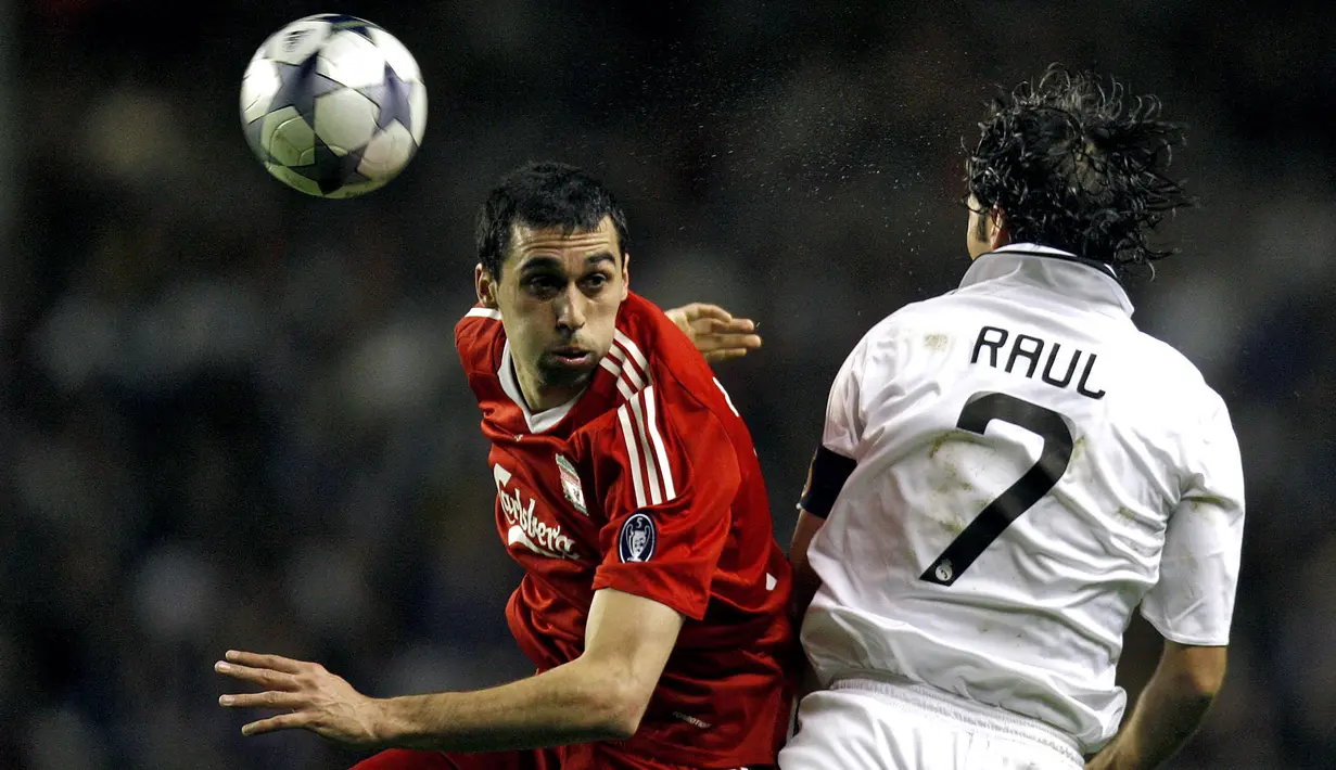 Alvaro Arbeloa berkostum Liverpool pada 2007-2009 dan tampil sebanyak 66 kali dengan mencetak tigal gol bagi The Reds. (AFP/Paul Ellis)