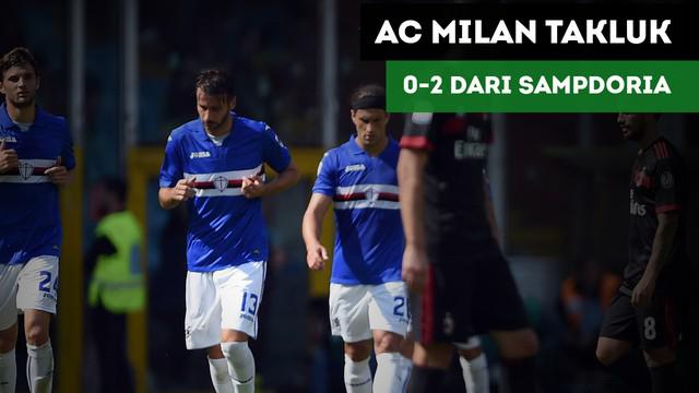 AC Milan takluk dari Sampdoria 0-2 dalam lanjutan Serie A pekan ke-6, Minggu (24/9/2017)