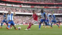 Kekalahan ini tidak mengubah posisi Arsenal di peringkat dua klasemen sementara Liga Inggris. Sedangkan, bagi Brighton, kemenangan ini penting bagi misi mengejar spot Liga Europa. (AP Photo/Kirsty Wigglesworth)