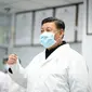 Presiden Xi Jinping menginspeksi pekerjaan pencegahan dan pengendalian pneumonia Virus Corona yang baru di Beijing, ibukota Cina, pada 10 Februari 2020. (Xinhua/Xie Huanchi)