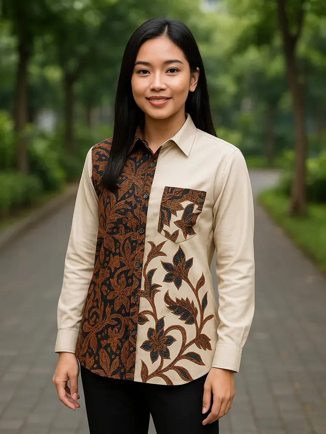 8 Model Batik Kombinasi Polosan Lengan Panjang Terbaru 2025, Anggun dan Modern