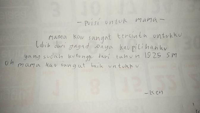 6 Puisi Anak SD untuk Orang Tua Ini Bikin Senyum (sumber: Twitter.com/idahniswati)