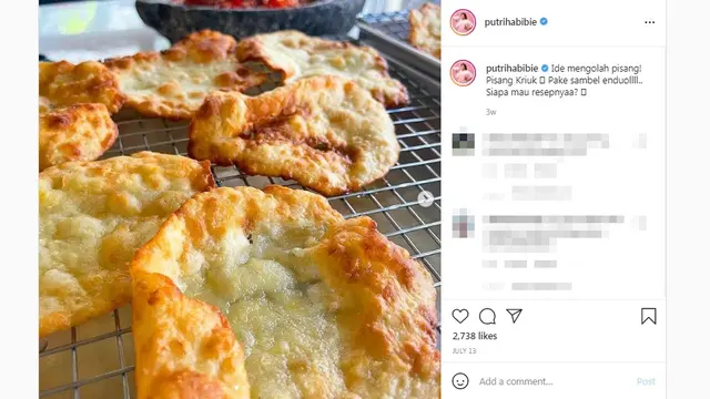 Resep Pisang Kriuk ala Putri Habibie, Nikmat Disantap Bareng Sambal