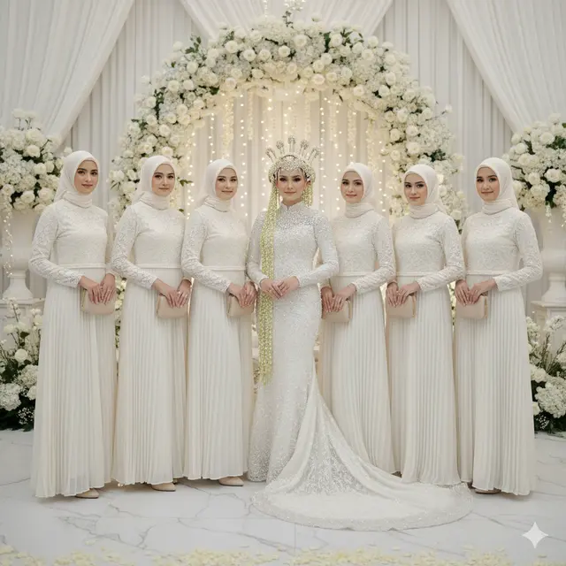 Model Gamis Brokat Soft Color Tapi Tetap Tampil Stand Out