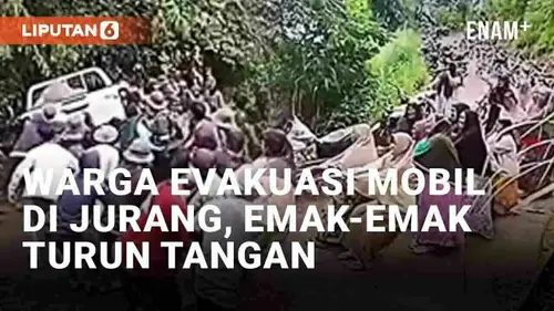 VIDEO: Aksi Heroik Warga Gotong Royong Evakuasi Mobil di Jurang Sulsel, Emak-Emak Turun Tangan