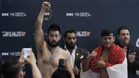 Petarung MMA saat menghadiri konferensi pers MMA Brave Fighter di Hotel Santika, Jakarta, Kamis (10/5/2018). (Bola.com/M Iqbal Ichsan)