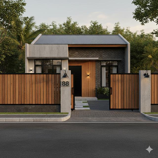 7 Model Rumah Mungil Bergaya Mewah dengan Pagar Kayu Klasik, Perpaduan Estetika dan Fungsionalitas