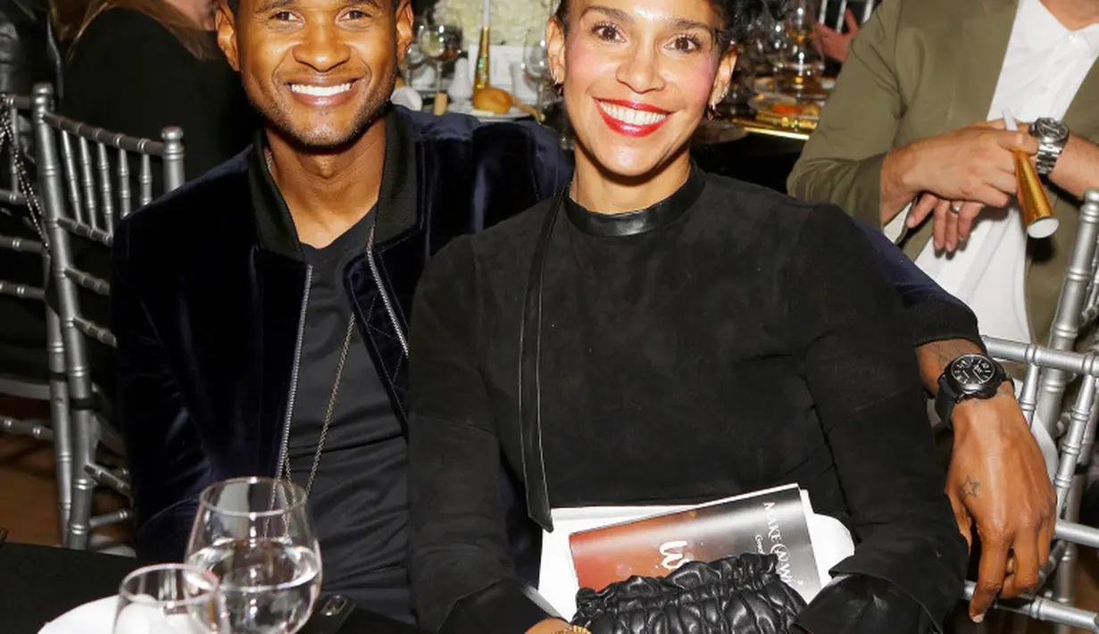 Kini sudah berpisah, Usher dan Grace Miguel pun memutuskan untuk menikah diam-diam usai 6 tahun berkencan. (Tiffany Rose-Getty ImagesTiffany Rose-Getty Images)