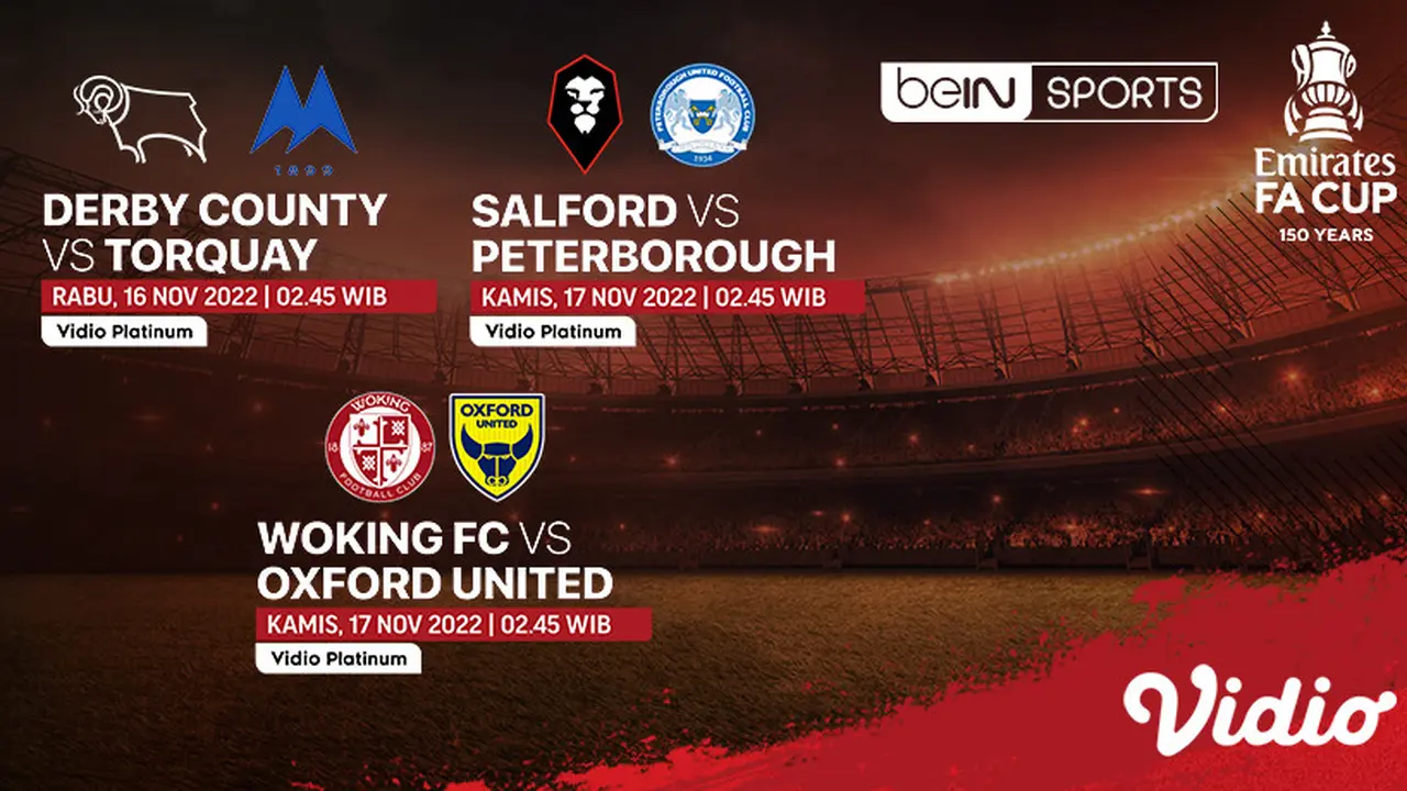 Link Live Streaming First Round FA Cup 2022-2023 di Vidio, 16 sampai 17 November