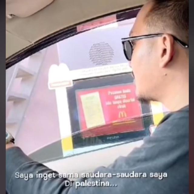 Aksi Pria Batal Pesan McD di Layanan Drive Thru karena Ingat Palestina Malah Tuai Kritikan