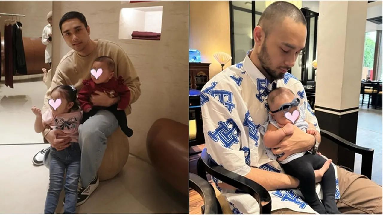 6 Potret Megantara Jadi Bapak Dua Anak, Pancarkan Aura Hot Daddy