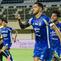 Ekspresi kapten PSIM Yogyakarta, Franco Ramos Mingo usai tandukannya membobol gawang PSBS Biak dalam laga lanjutan BRI Super League 2025/2026 di Stadion Maguwoharjo, Sleman, Jumat (27/2/2026). (Dok. PSIM Yogyakarta)