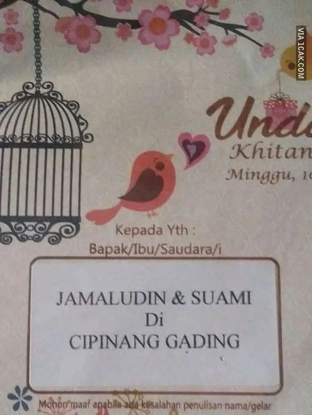 10 Potret Nama Lucu di Undangan Nikah Ini Bikin Senyum Sendiri