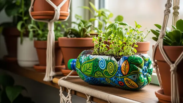 DIY Pot Bunga dari Botol Bekas. Foto: AI Generated