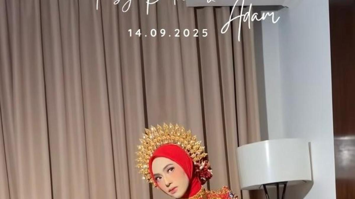 Gaya Feby Putri di Malam Mappacci, Tampil Menyala dengan Baju Bodo Merah dan Aksesori Emas