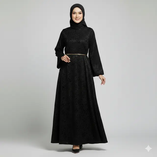 Model Abaya Hitam Mewah di 2026. AI