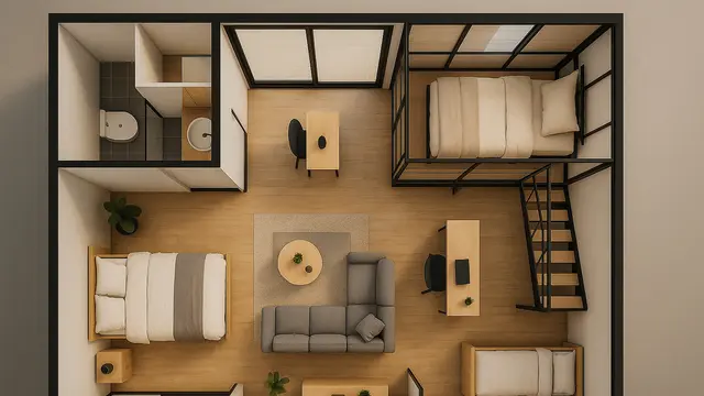 Gambar Rumah Minimalis 6x8 Kamar 3/via ChatGPT