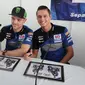 Andrea Dosoli (kiri) dan dua pembalap Pata Racing. (Liputan6.com/Defri)