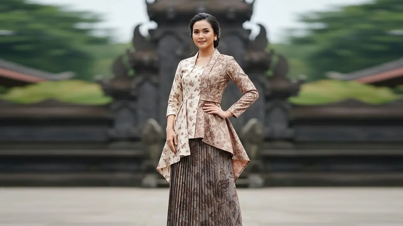 Model Dress Atasan Brokat Bawahan Batik 2025