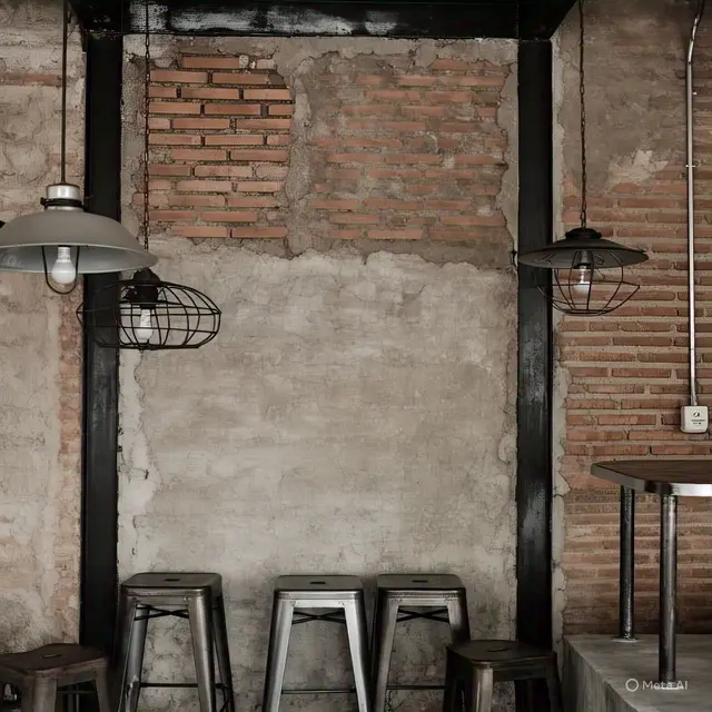 Warung dengan Warna Cerah dan Aksen Retro