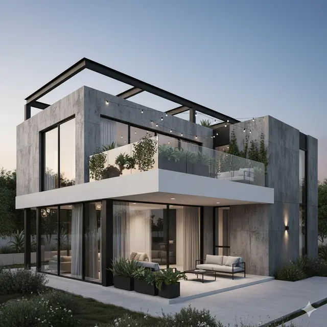 Rumah sederhana modern mewah (Foto: Gemini AI)