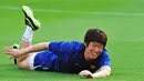 Aksi winger Manchester United, Park Ji-sung dalam sesi latihan sebelum final Liga Champions di Stadio Olimpico, Roma, 26 Mei 2009. AFP PHOTO/CARL DE SOUZA