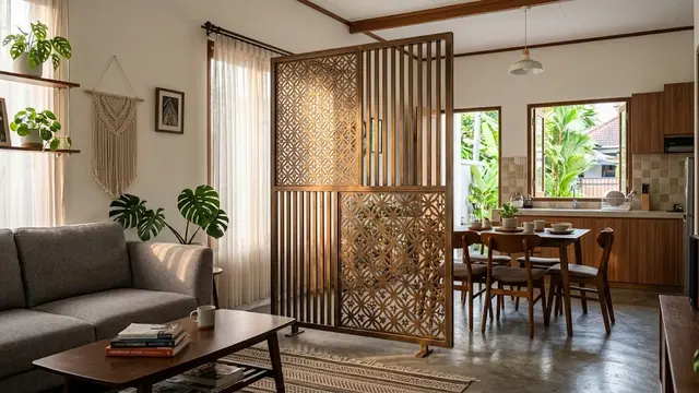 26 Inspirasi Desain Pembatas Ruangan, Solusi Estetik Membagi Area Rumah