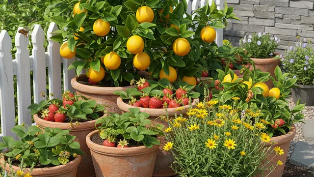 Model Kebun Buah Mini 2 Jenis Pohon. AI